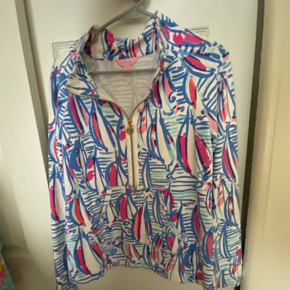 Lilly Pulitzer Red Right Return 1/2 Zip Medium